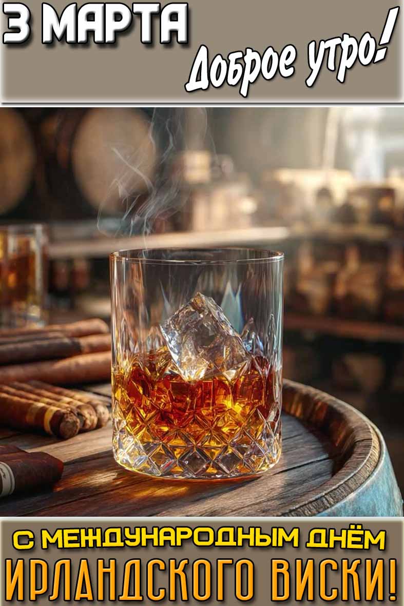 Картинка "3 марта доброе утро! С Международным днём ирландского виски!"