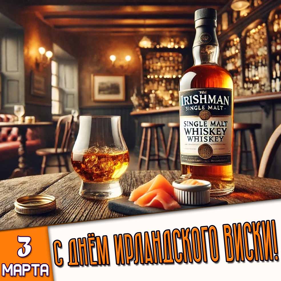 Открытка 3 марта - с днём ирландского виски!