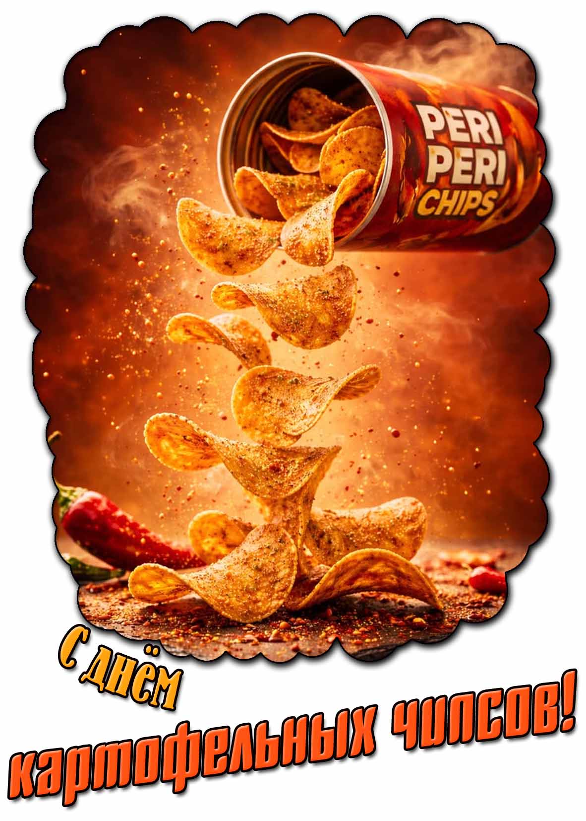 Красивая картинка с днём картофельных чипсов
