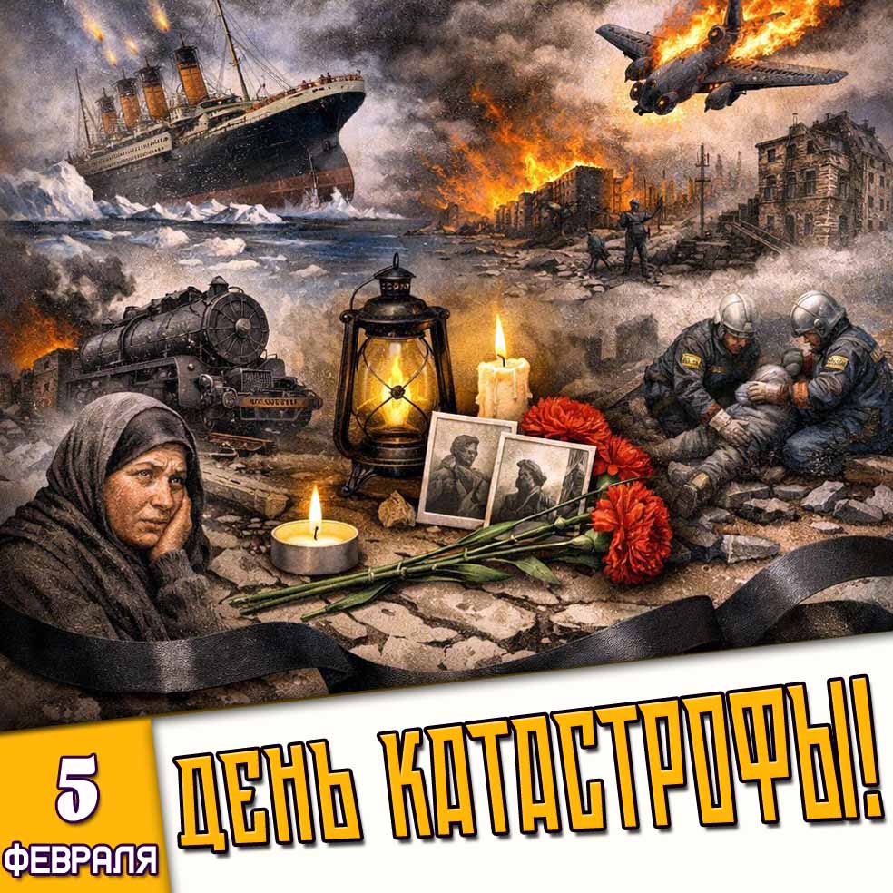 Трогательная открытка на день катастрофы - 5 февраля