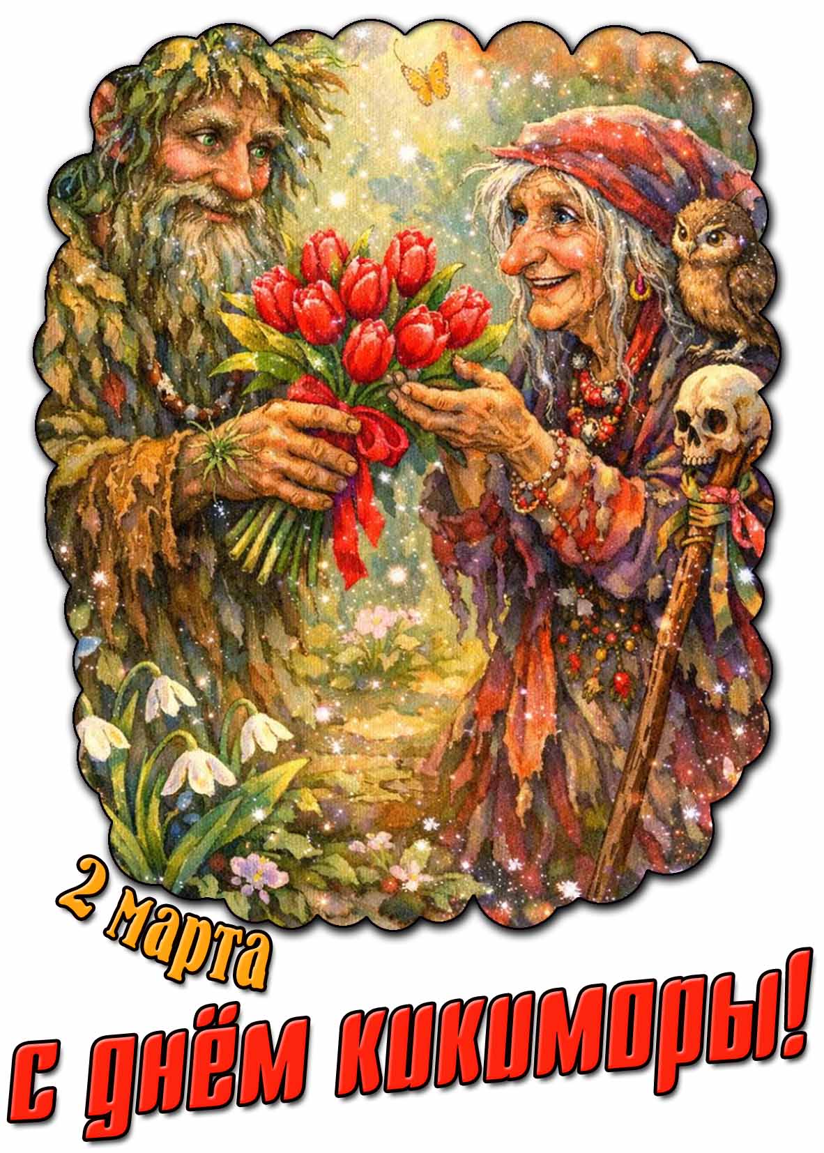 Прикольная открытка 2 марта - С днём кикиморы!