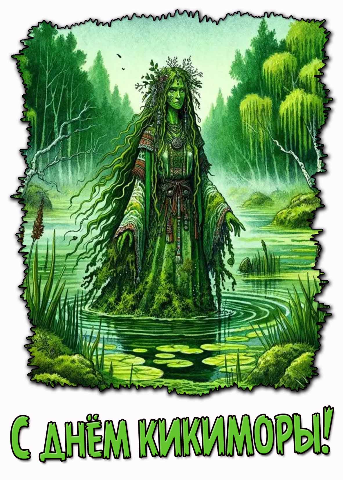 С днём кикиморы! - красивая открытка