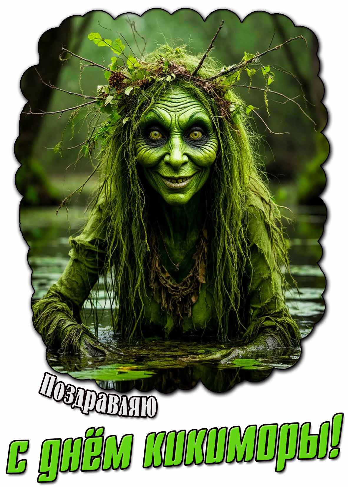 Поздравляю с днём кикиморы! - страшная открытка