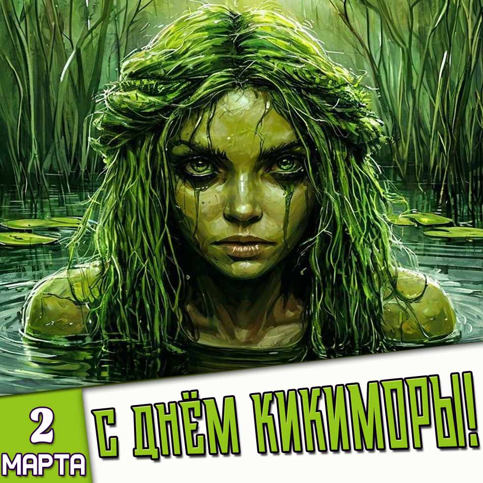 Открытка 2 марта - с днём кикиморы!