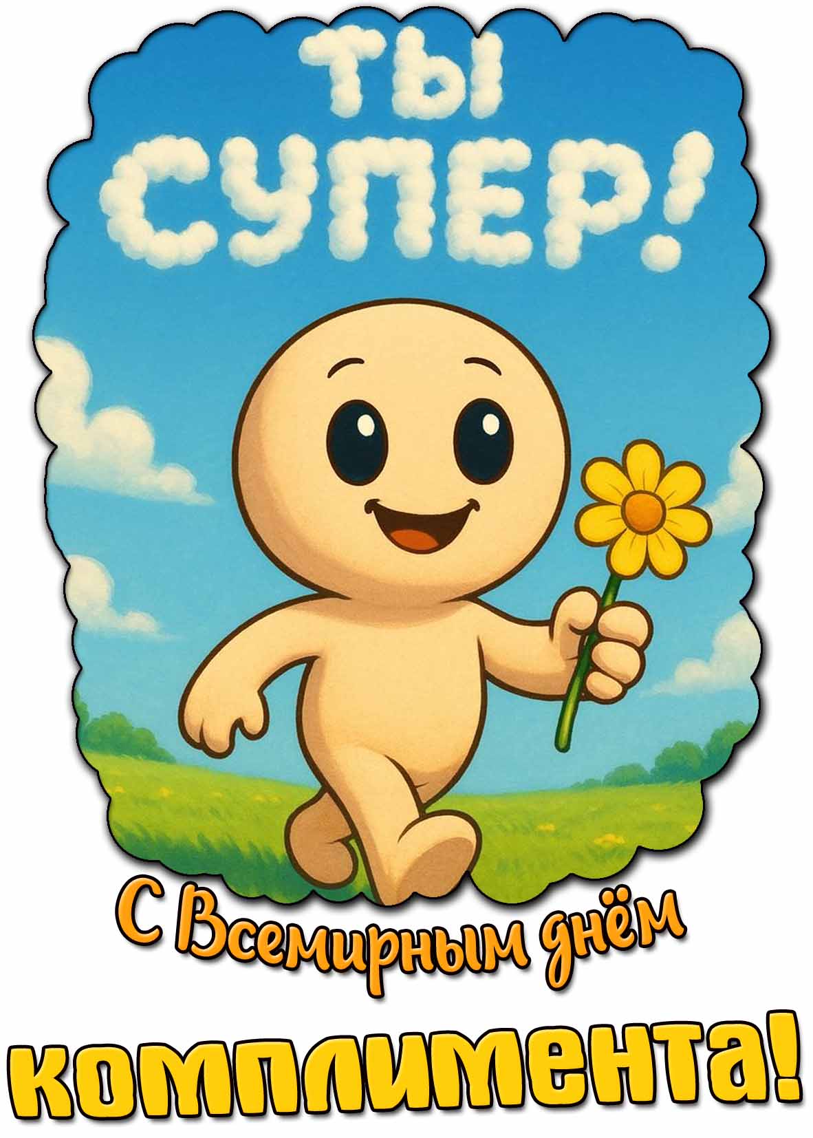 Картинка "С всемирным днём комплимента! Ты супер!"
