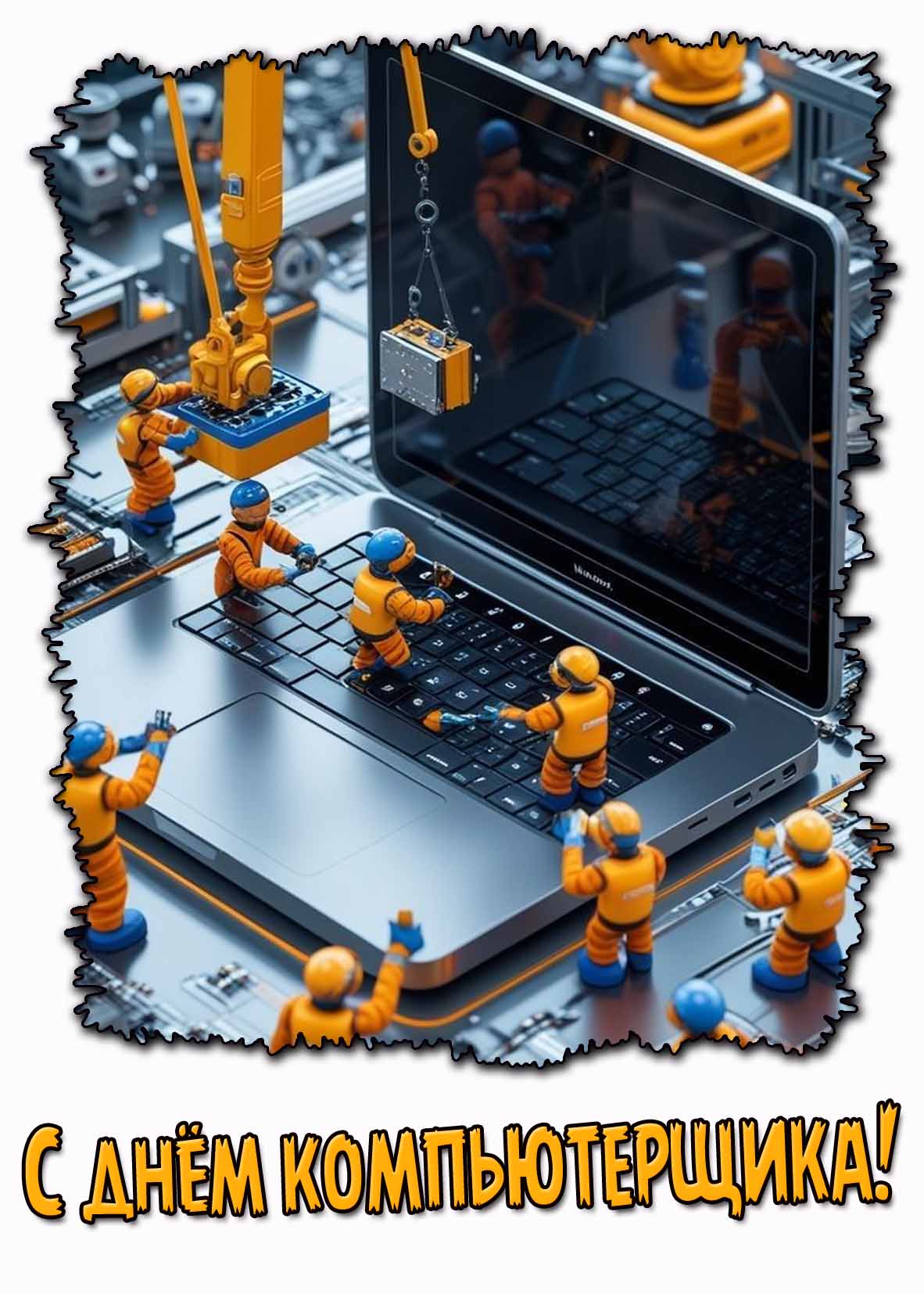 С днём компьютерщика! - прикольная открытка