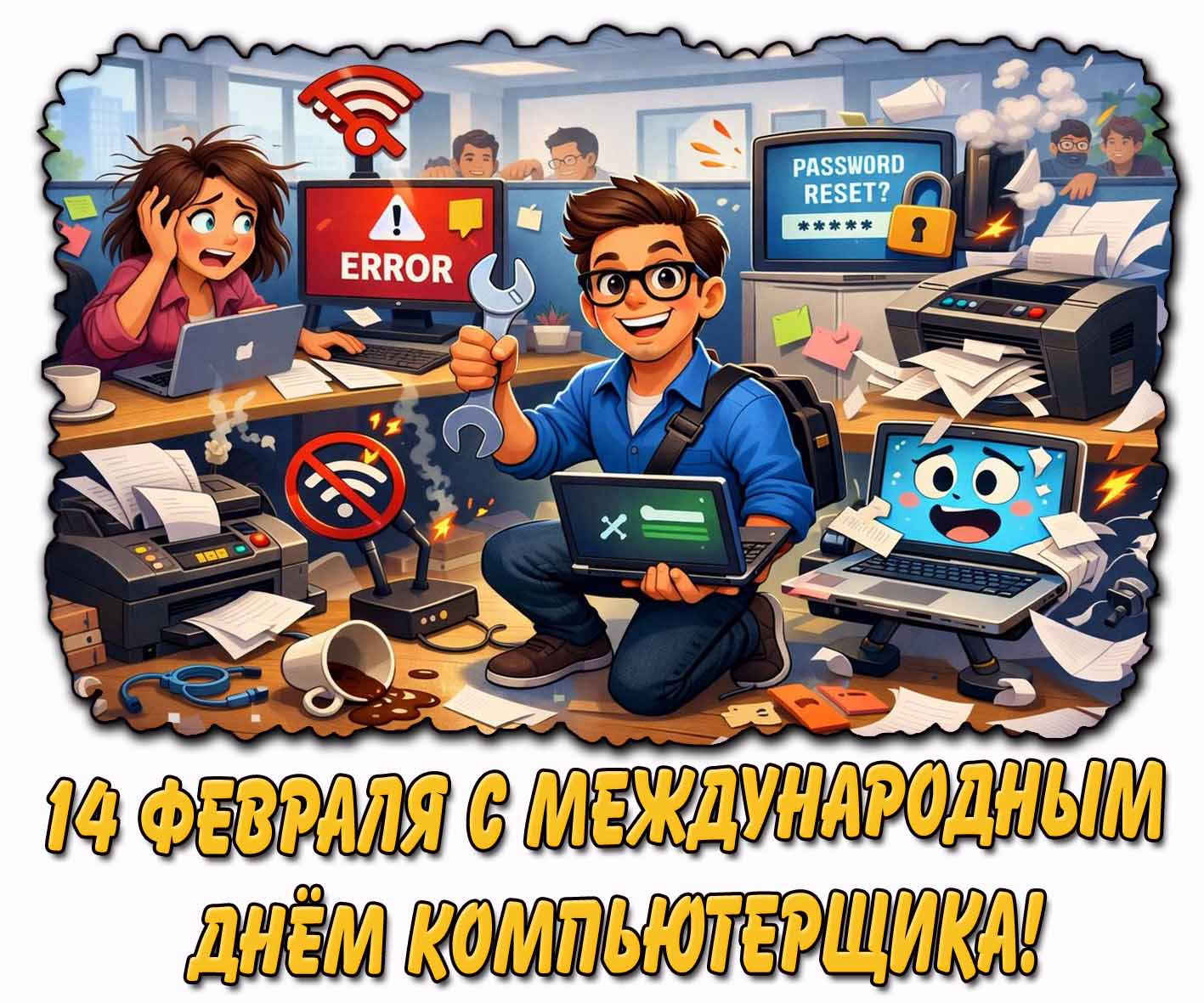 Картинка 14 февраля - С Международным днём компьютерщика!