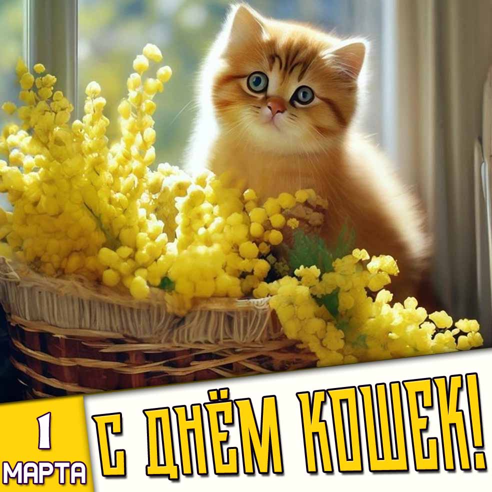 Картинка 1 марта - с днём кошек!