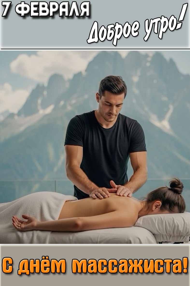 Картинка "7 февраля доброе утро! С днём массажиста!"
