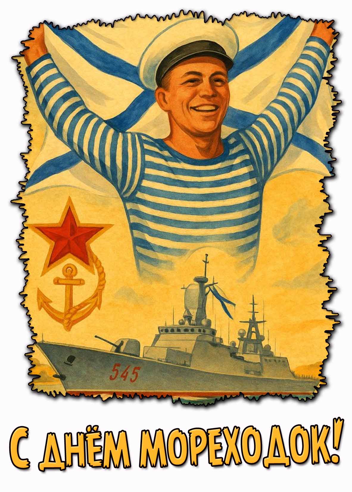 С днём мореходок! - прикольная открытка