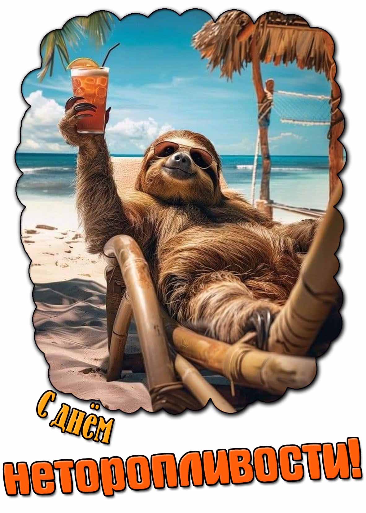 Прикольная картинка с ленивцем на день неторопливости