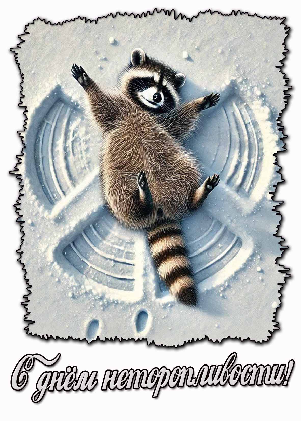 Зимняя открытка с днём неторопливости