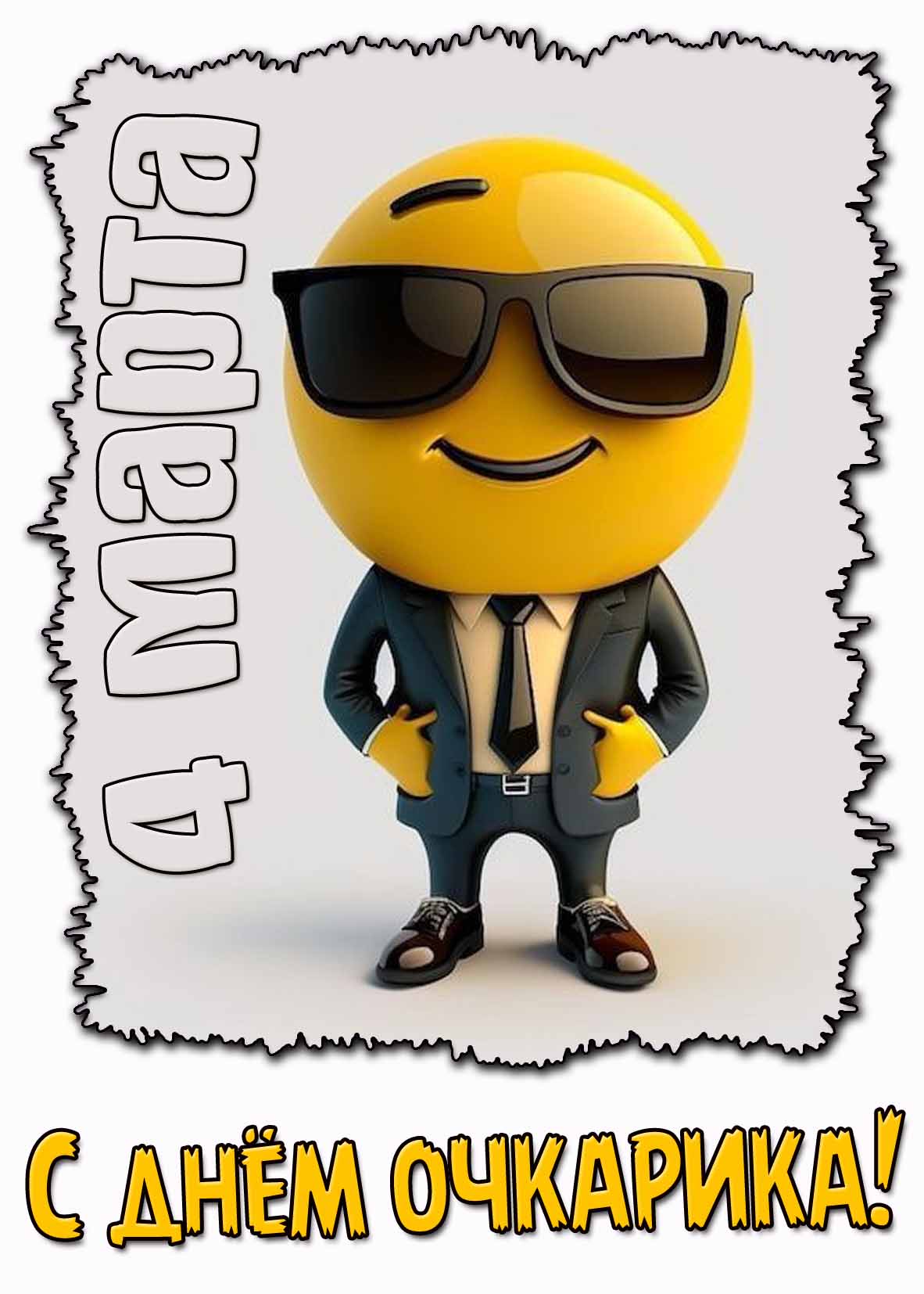 С днём очкарика! - прикольная окрытка на 4 марта