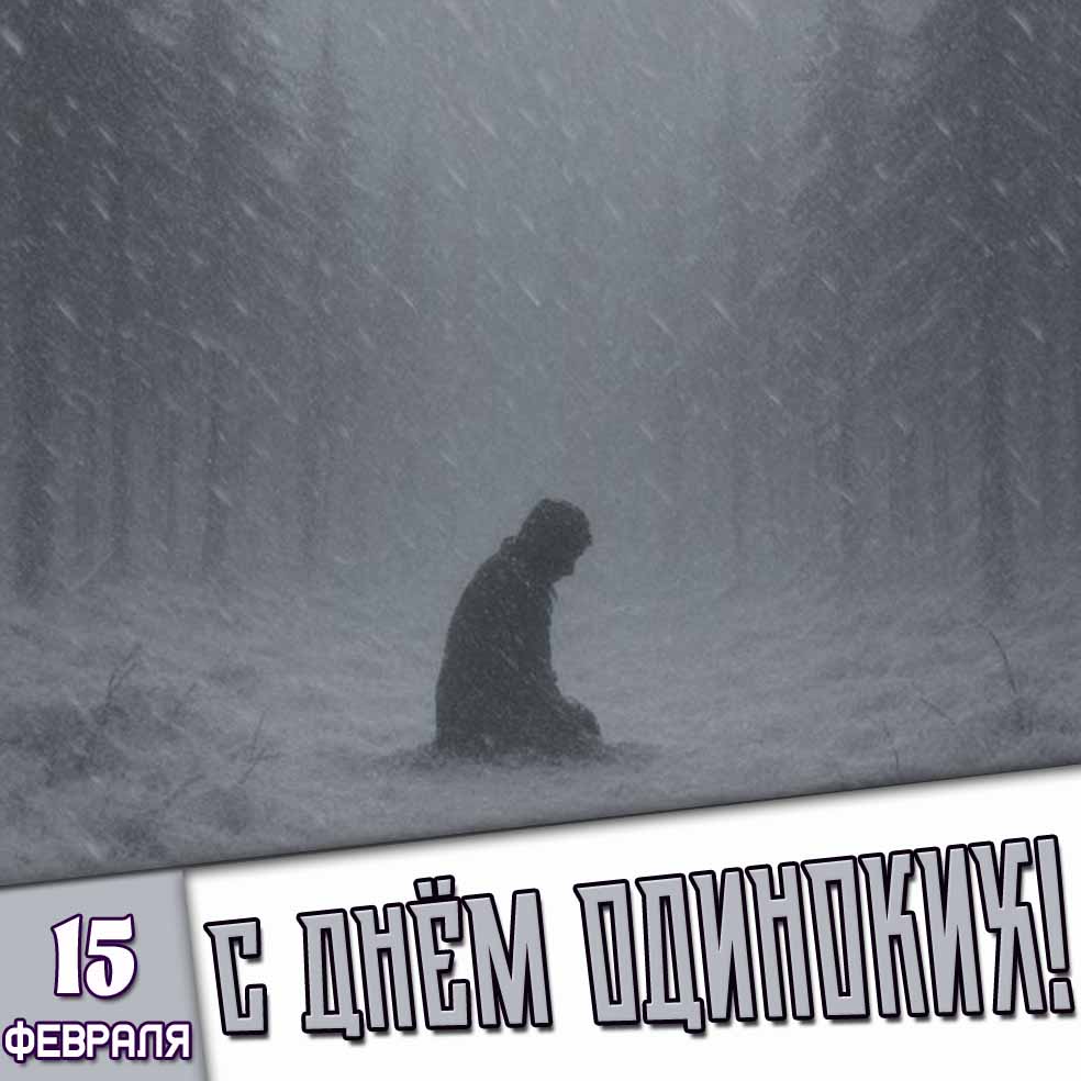 Картинка 15 февраля - с днём одиноких!