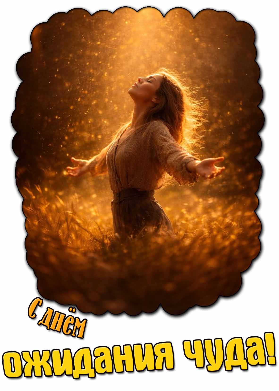 С днём ожидания чуда! - открытка для женщины