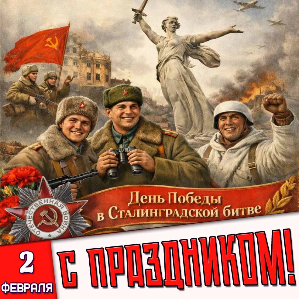 Картинка "2 февраля день победы в Сталинградской битве! С праздником!"