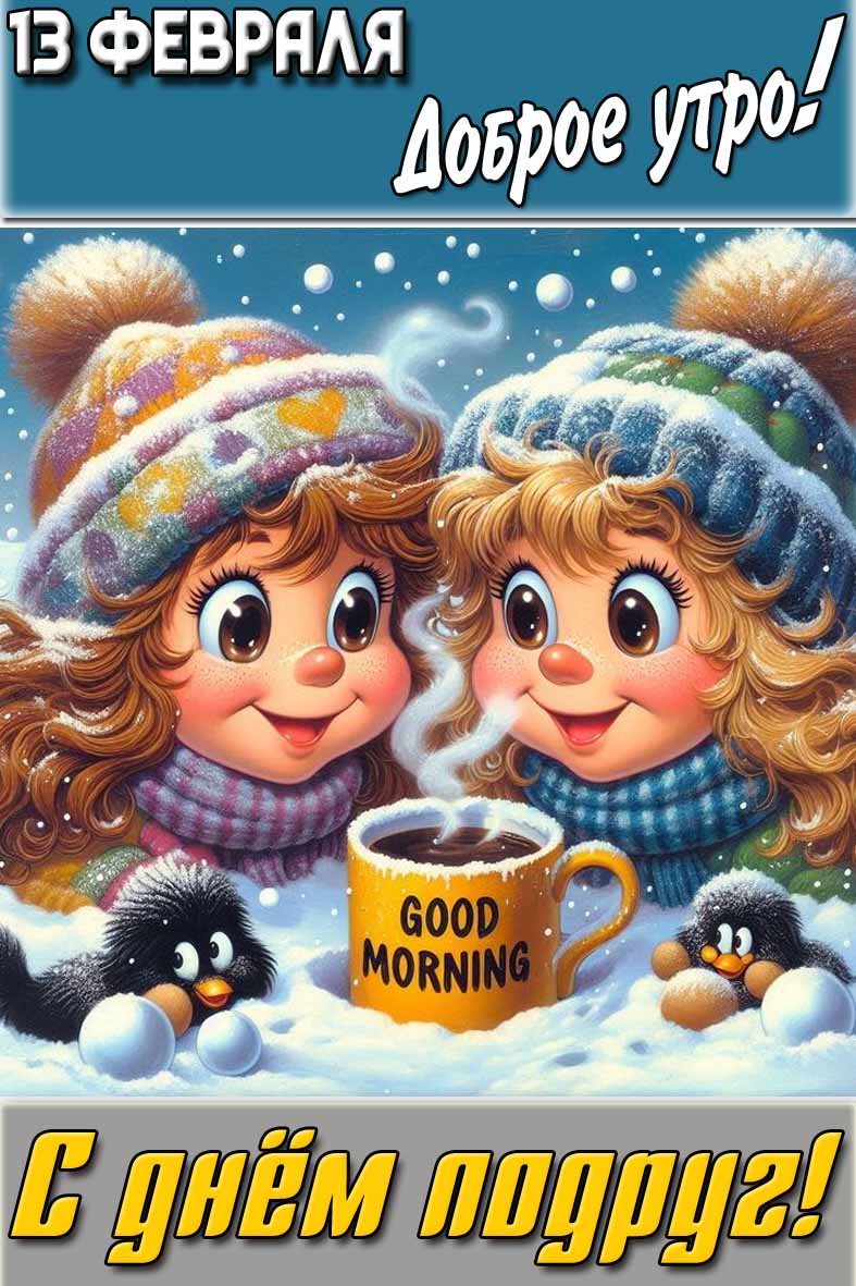 Картинка "13 февраля доброе утро! С днём подруг!"