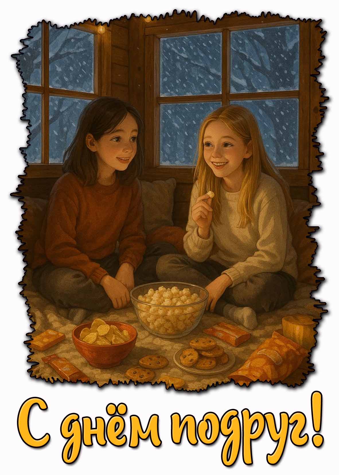 Зимняя картинка с днём подруг