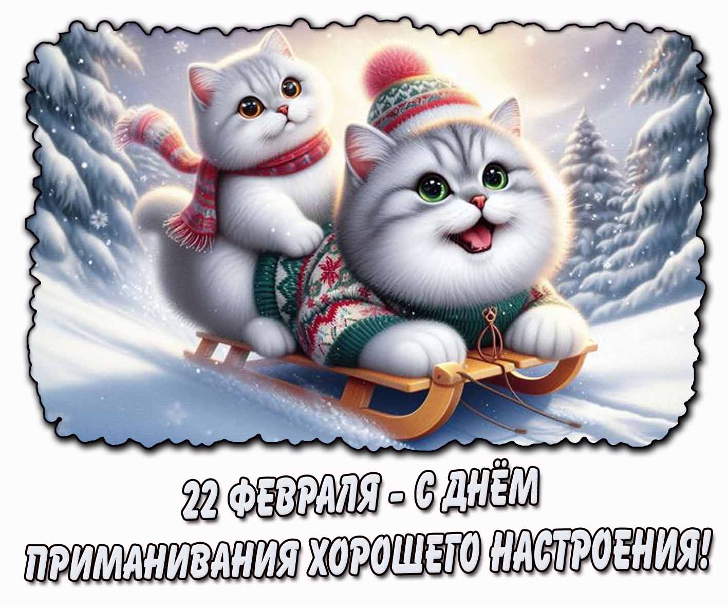 С днём приманивания хорошего настроения! - открытка на 22 февраля