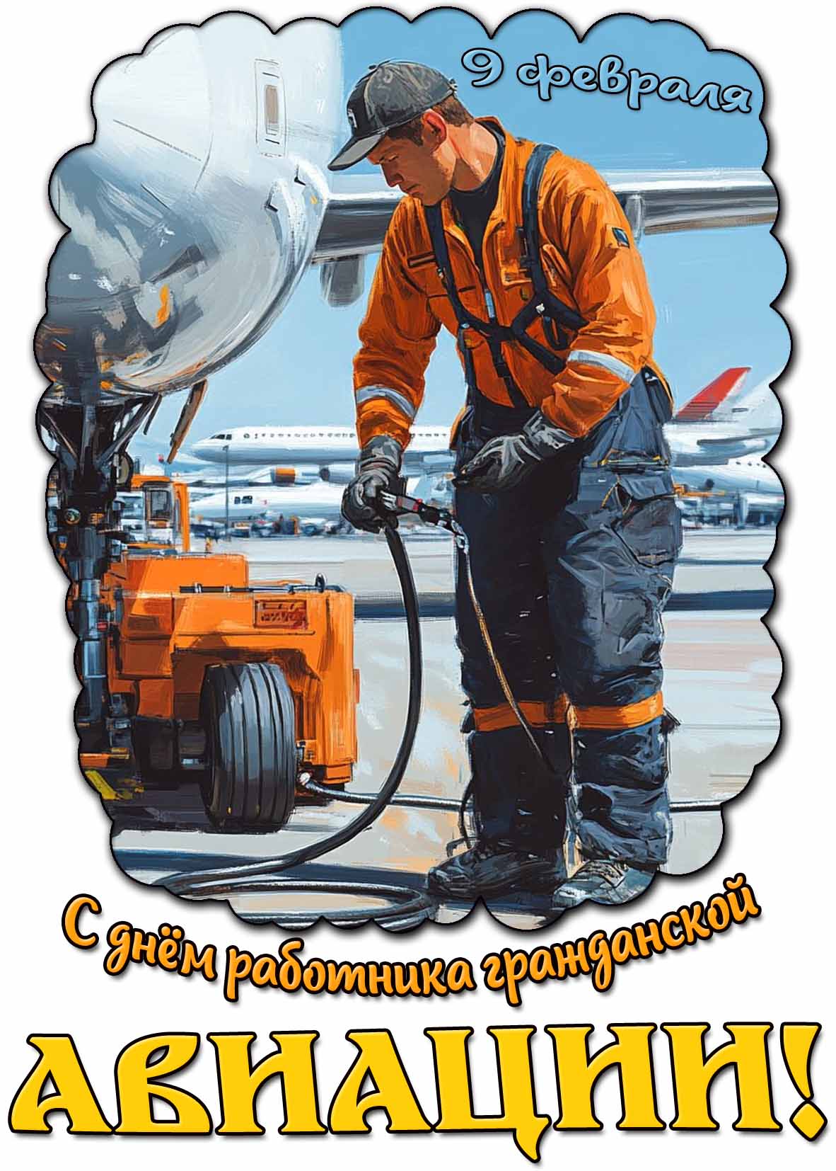Картинка с днём работника гражданской авиации - 9 февраля