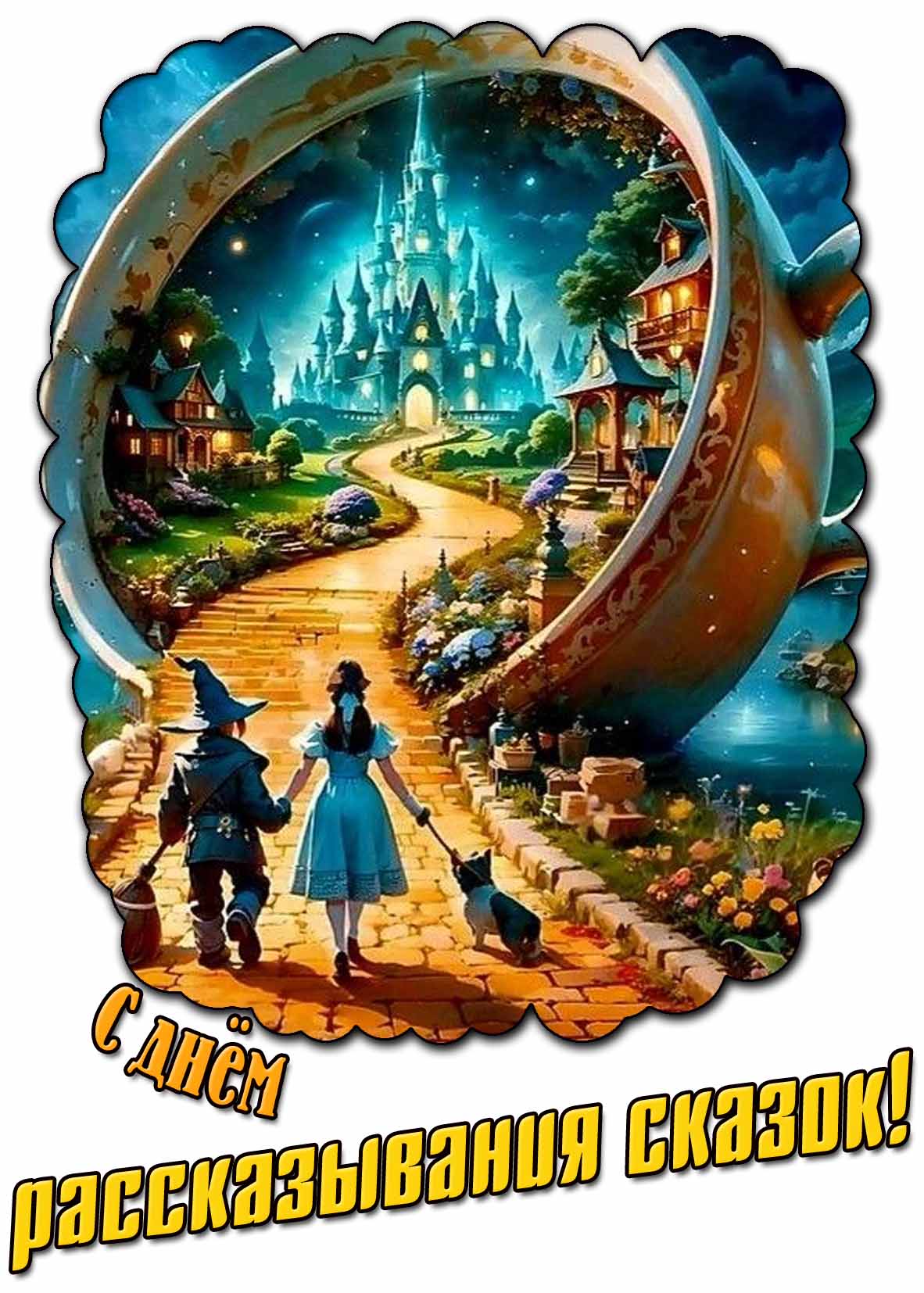 С днём рассказывания сказок! - красивая открытка