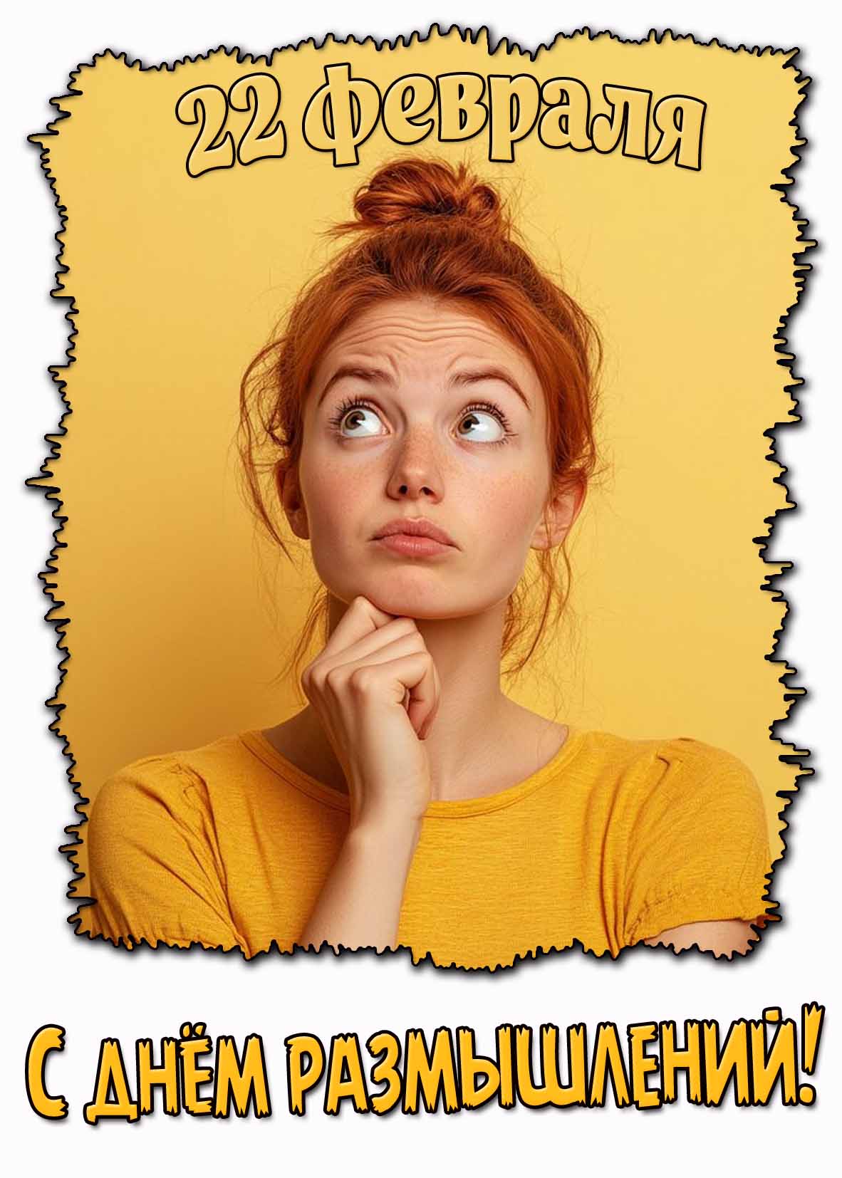 С днём размышлений! - открытка на 22 февраля