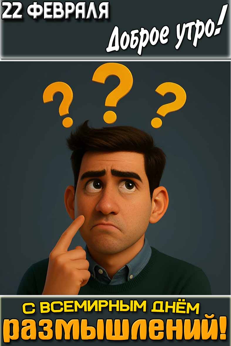 Картинка "22 февраля доброе утро! С Всемирным днём размышлений!"