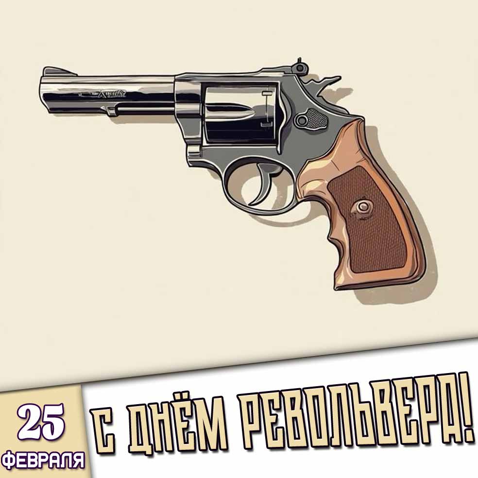 Картинка 25 февраля - С днём револьвера!