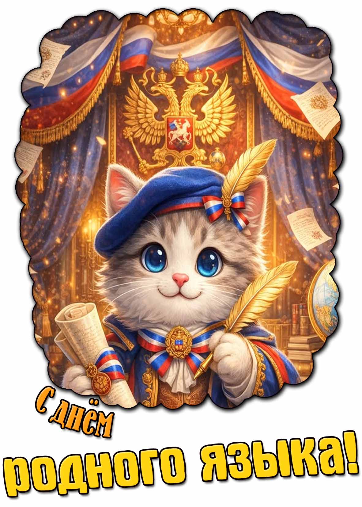 Красивая открытка с днём родного языка