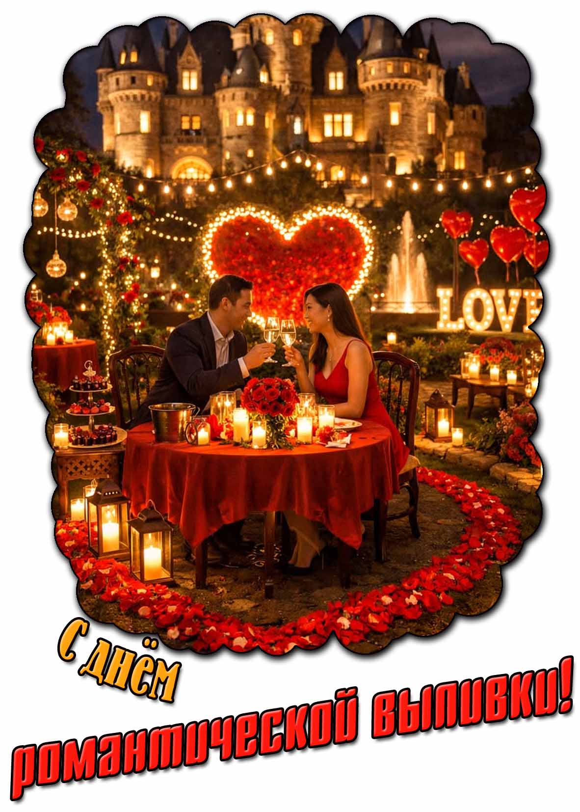 С днём романтической выпивки! - открытка для влюблённых