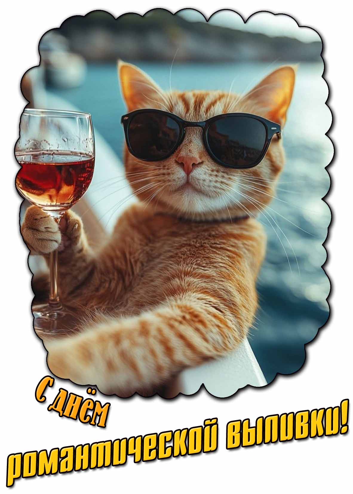Прикольная открытка с днём романтической выпивки