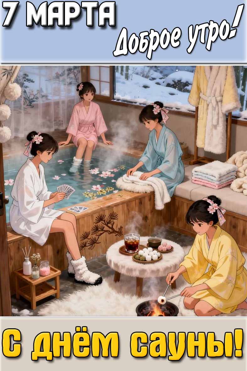 Картинка "7 марта доброе утро! С днём сауны!"