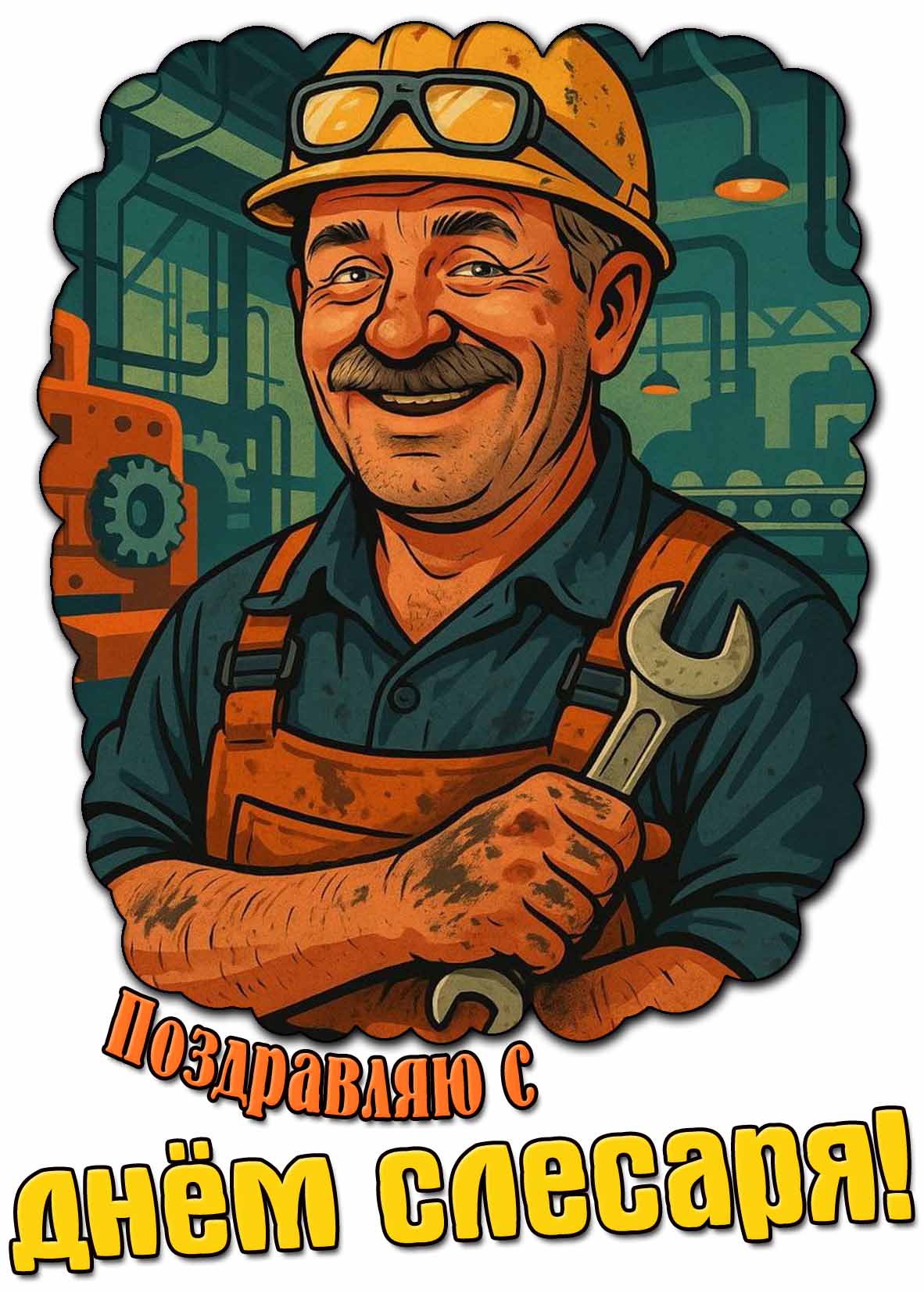 Открытка "Поздравляю с днём слесаря!"
