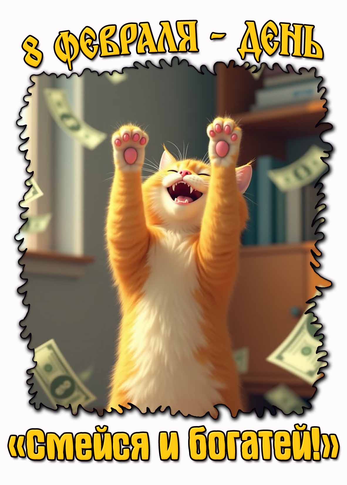 Прикольная картинка "8 февраля - день «смейся и богатей!»"