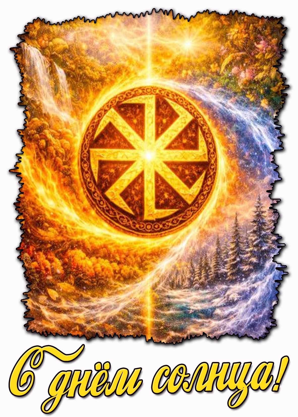 С днём солнца! - языческая открытка