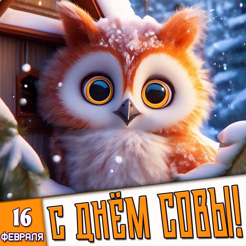 Картинка 16 февраля - с днём совы!