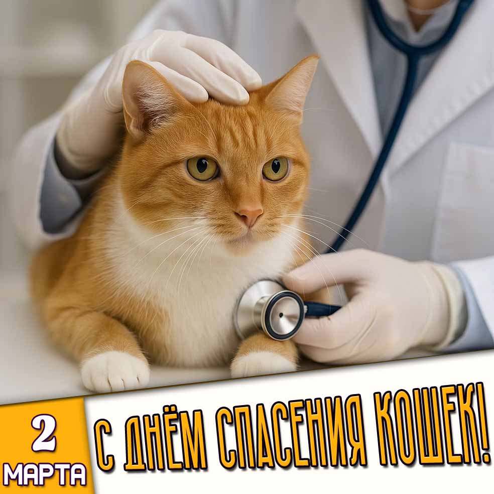 Картинка 2 марта - с днём спасения кошек!