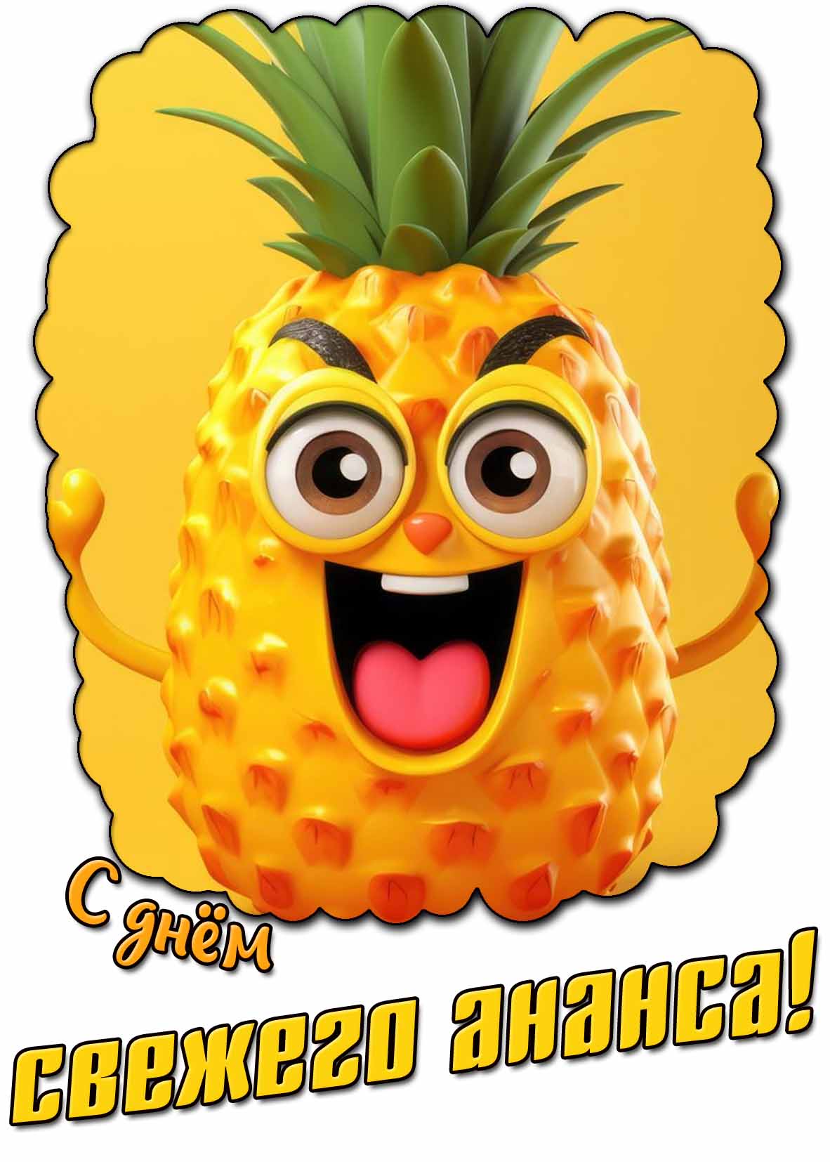 Открытка с днём свежего ананаса