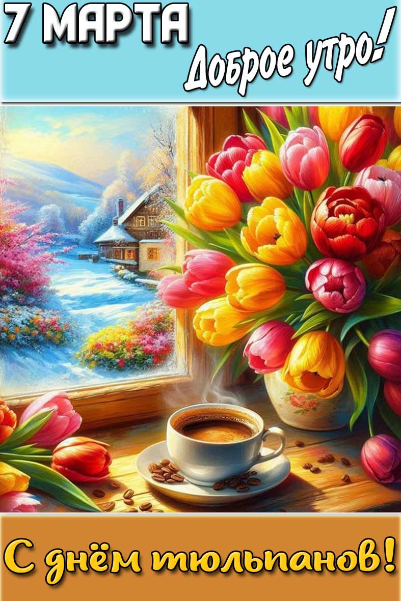 Картинка "7 марта доброе утро! С днём тюльпанов!"