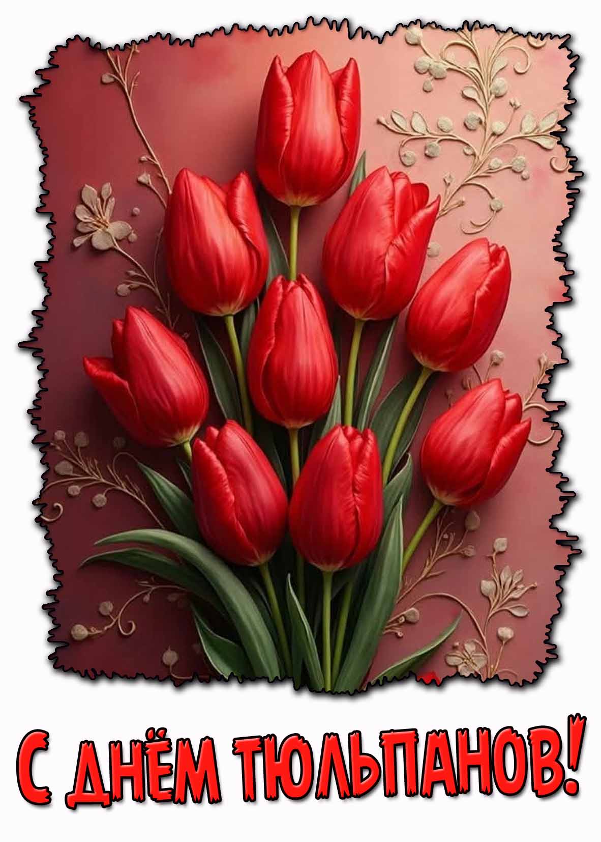 Открытка с днём тюльпанов