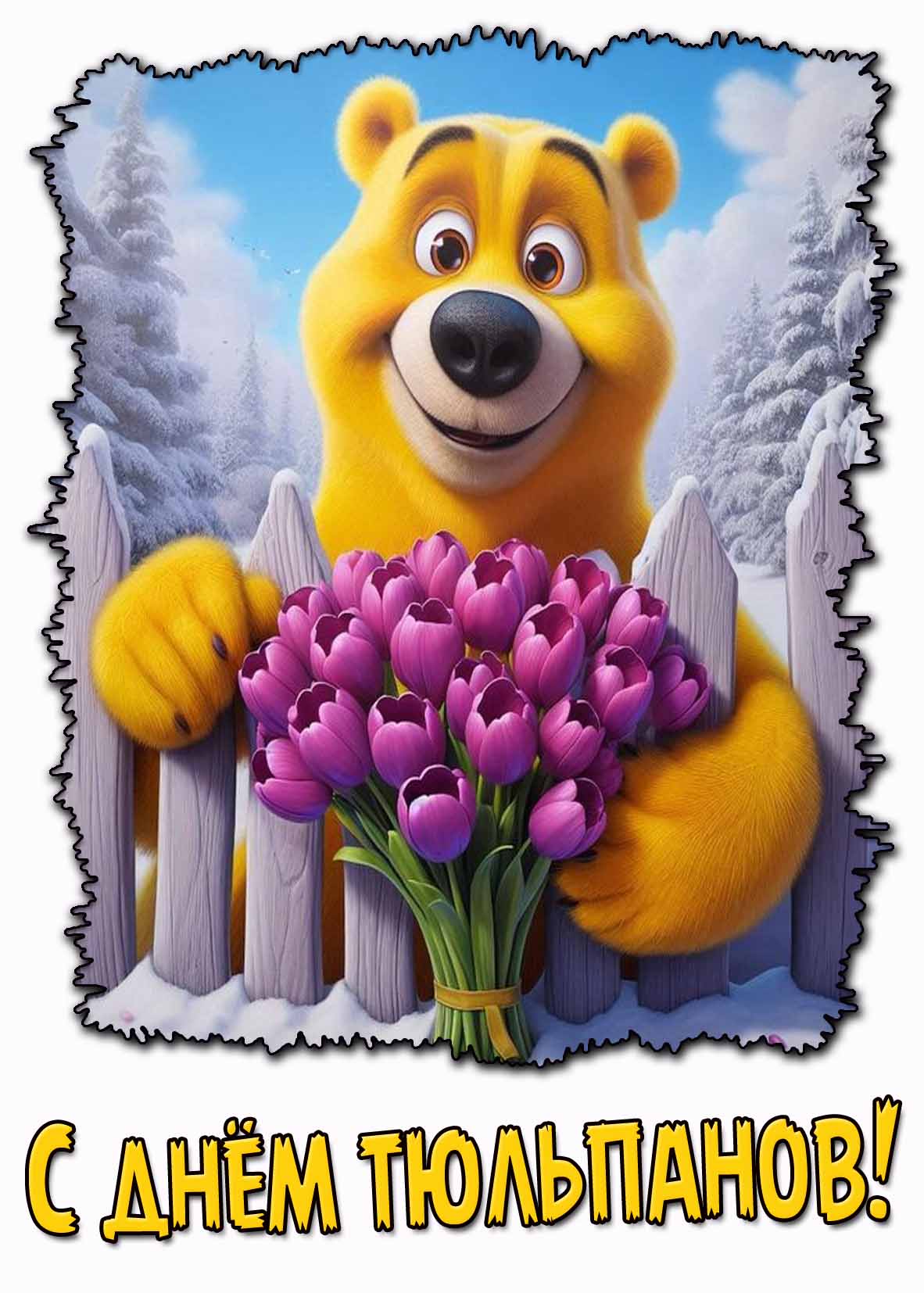 Прикольная картинка с днём тюльпанов