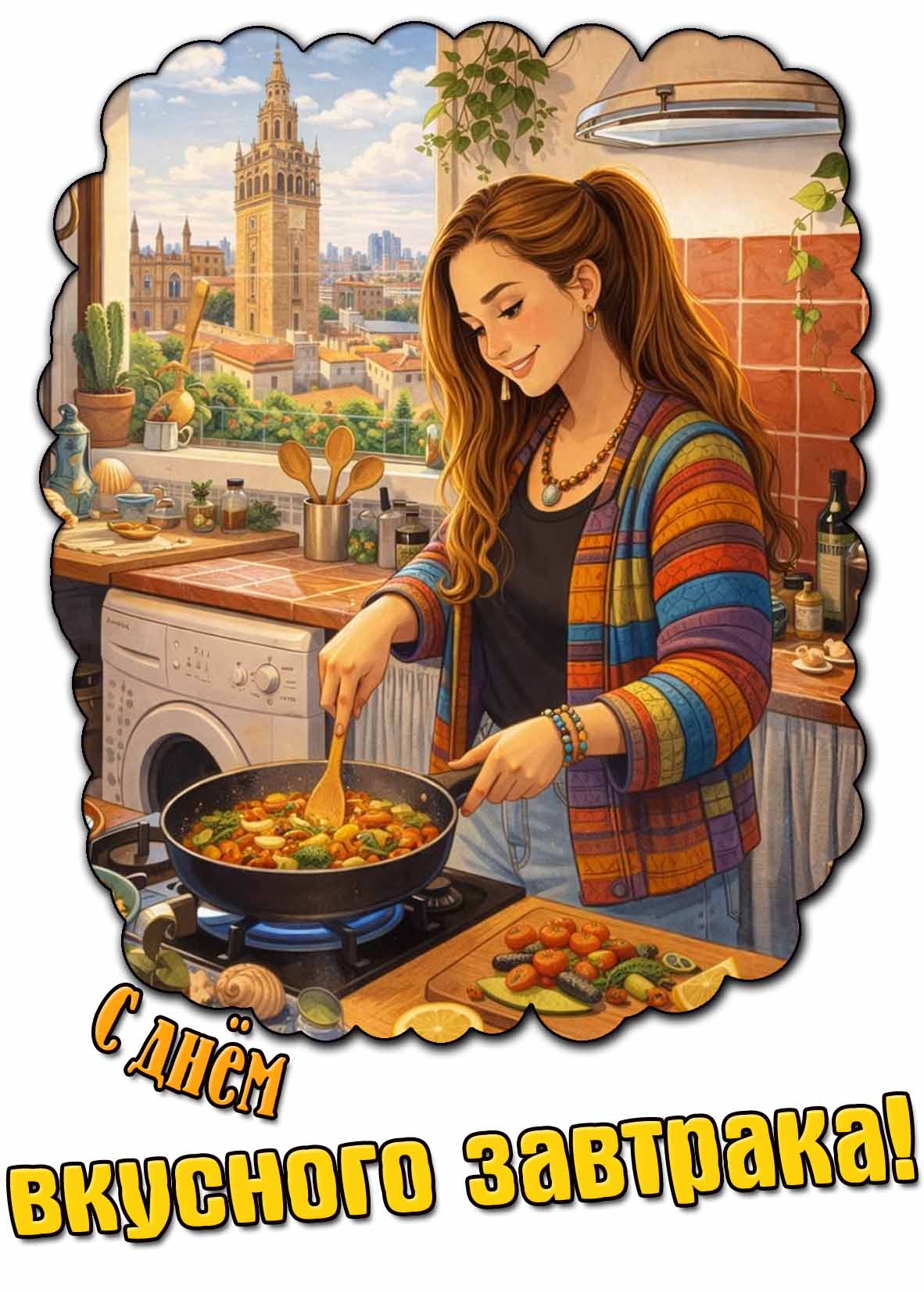 С днём вкусного завтрака! - открытка для мужчины