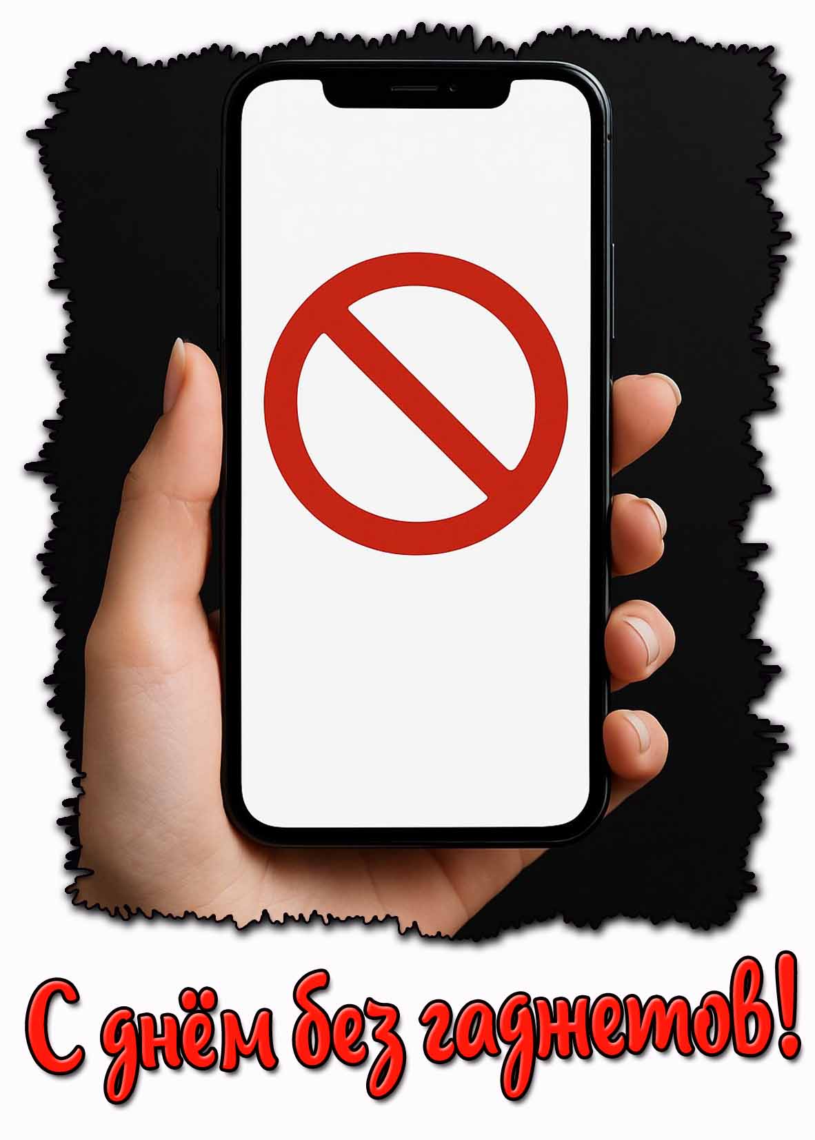 С днём без гаджетов! - красивая открытка