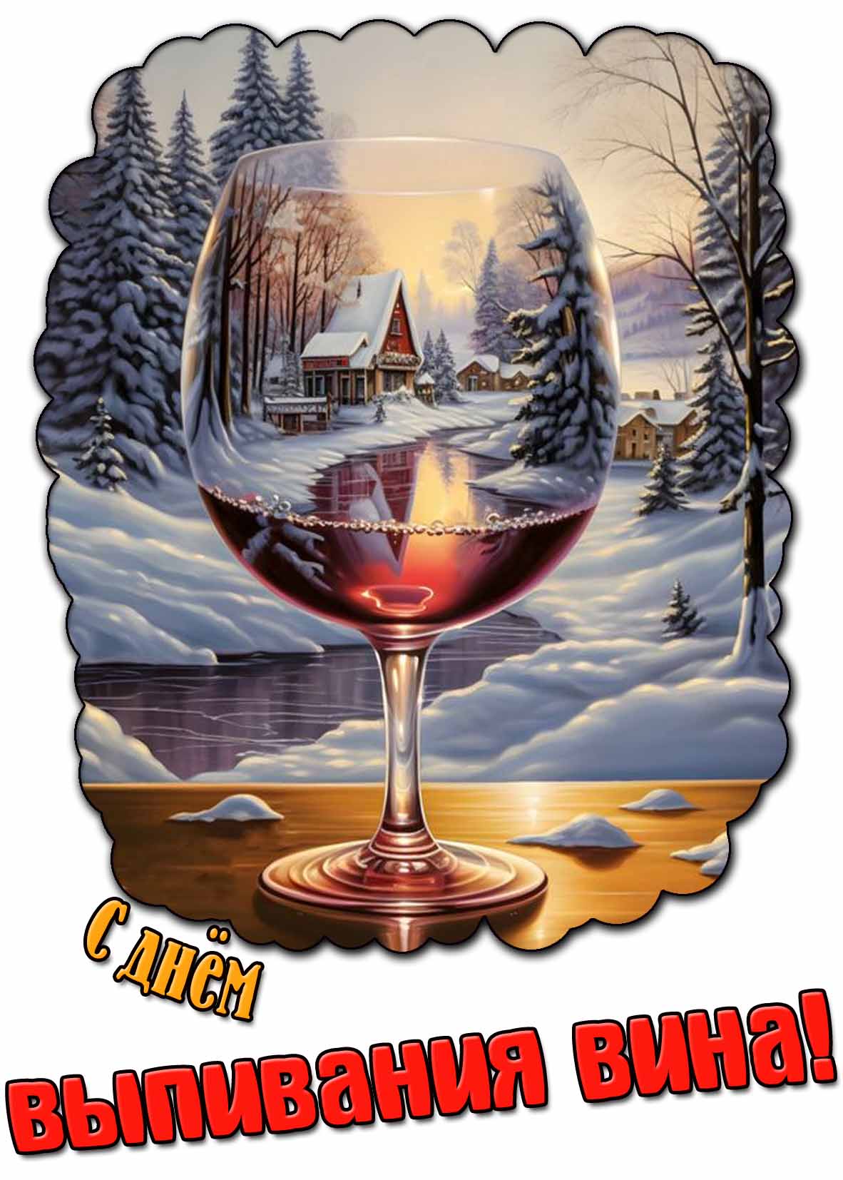 Открытка с днём выпивания вина