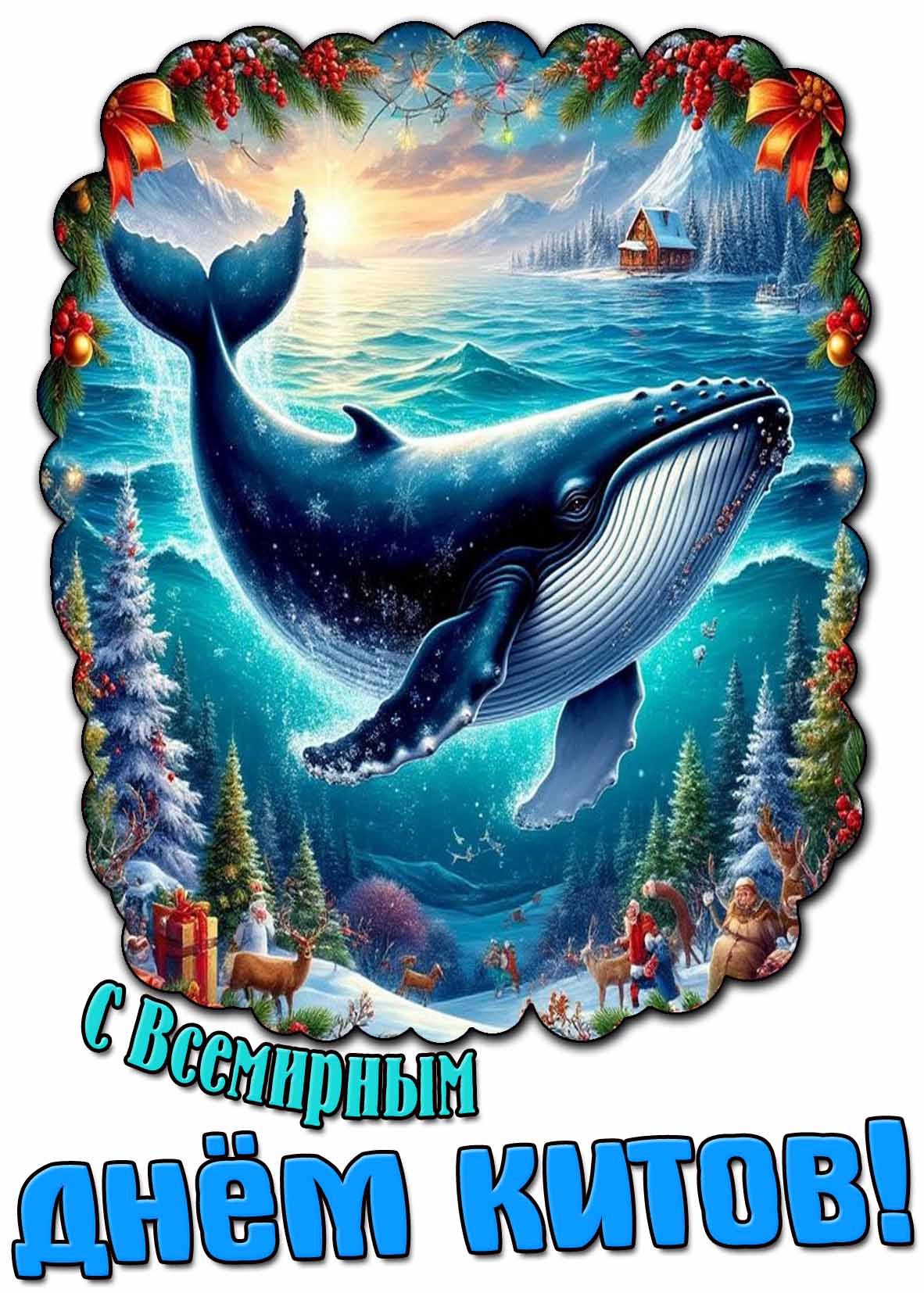 Открытка с Всемирным днём китов