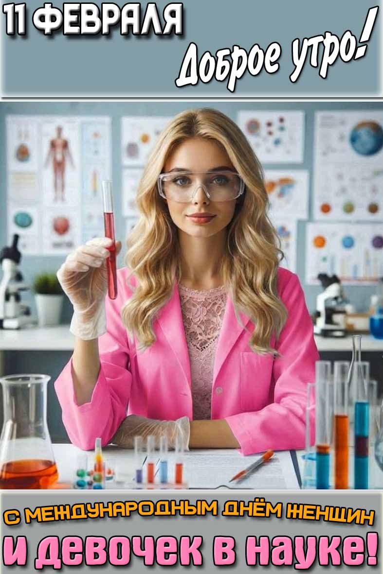 Картинка "11 февраля доброе утро! С Международным днём женщин и девочек в науке!"