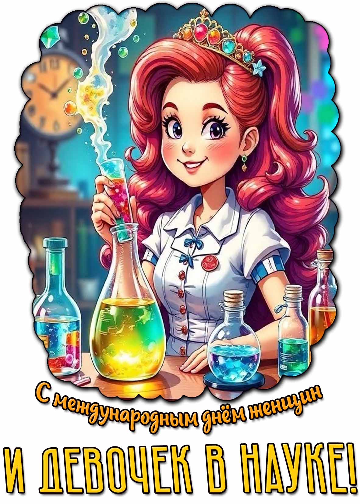 Открытка с Международным днём женщин и девочек в науке