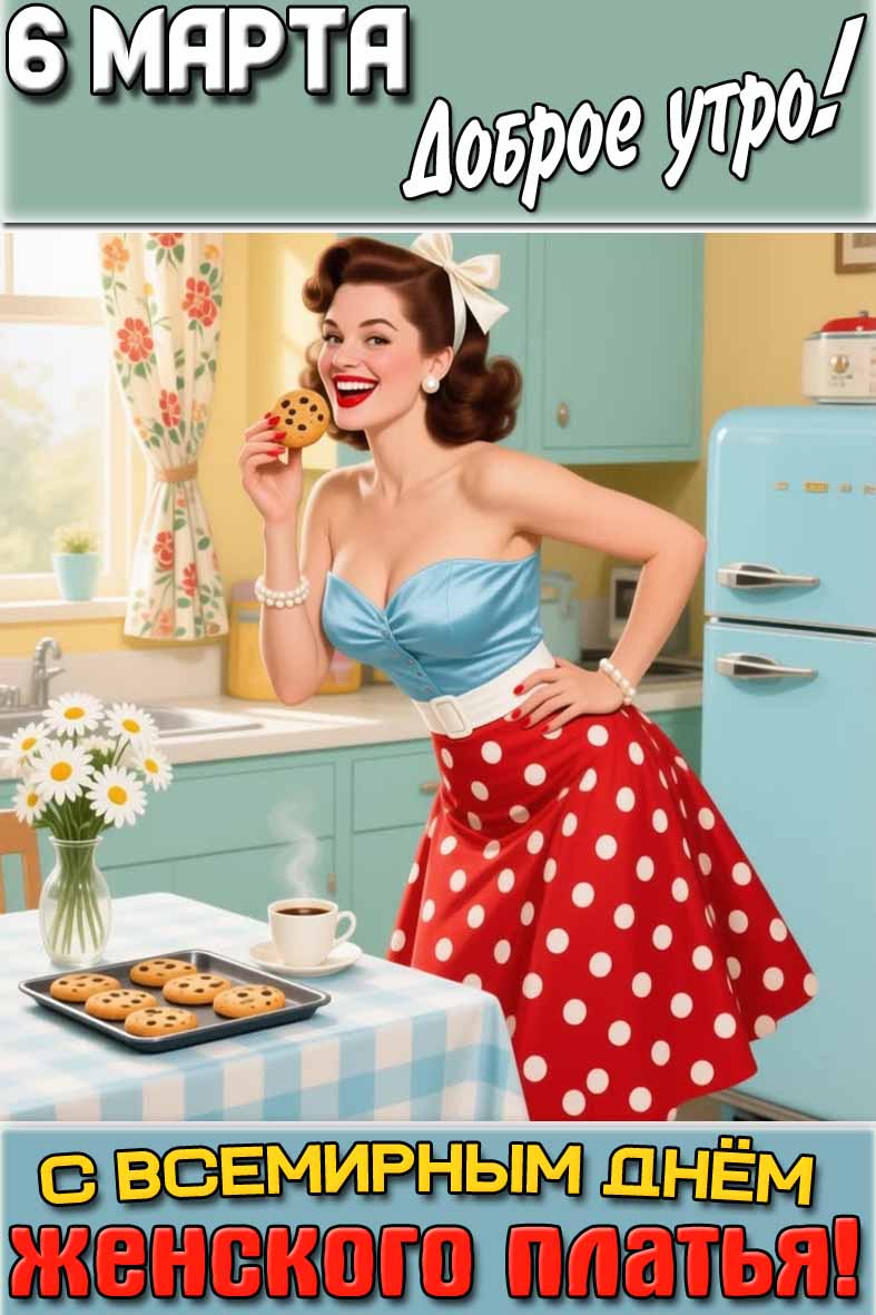 Картинка "6 марта доброе утро! С Всемирным днём женского платья!"