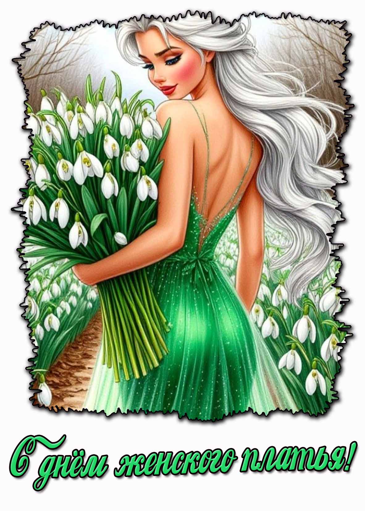 Весенняя картинка с днём женского платья