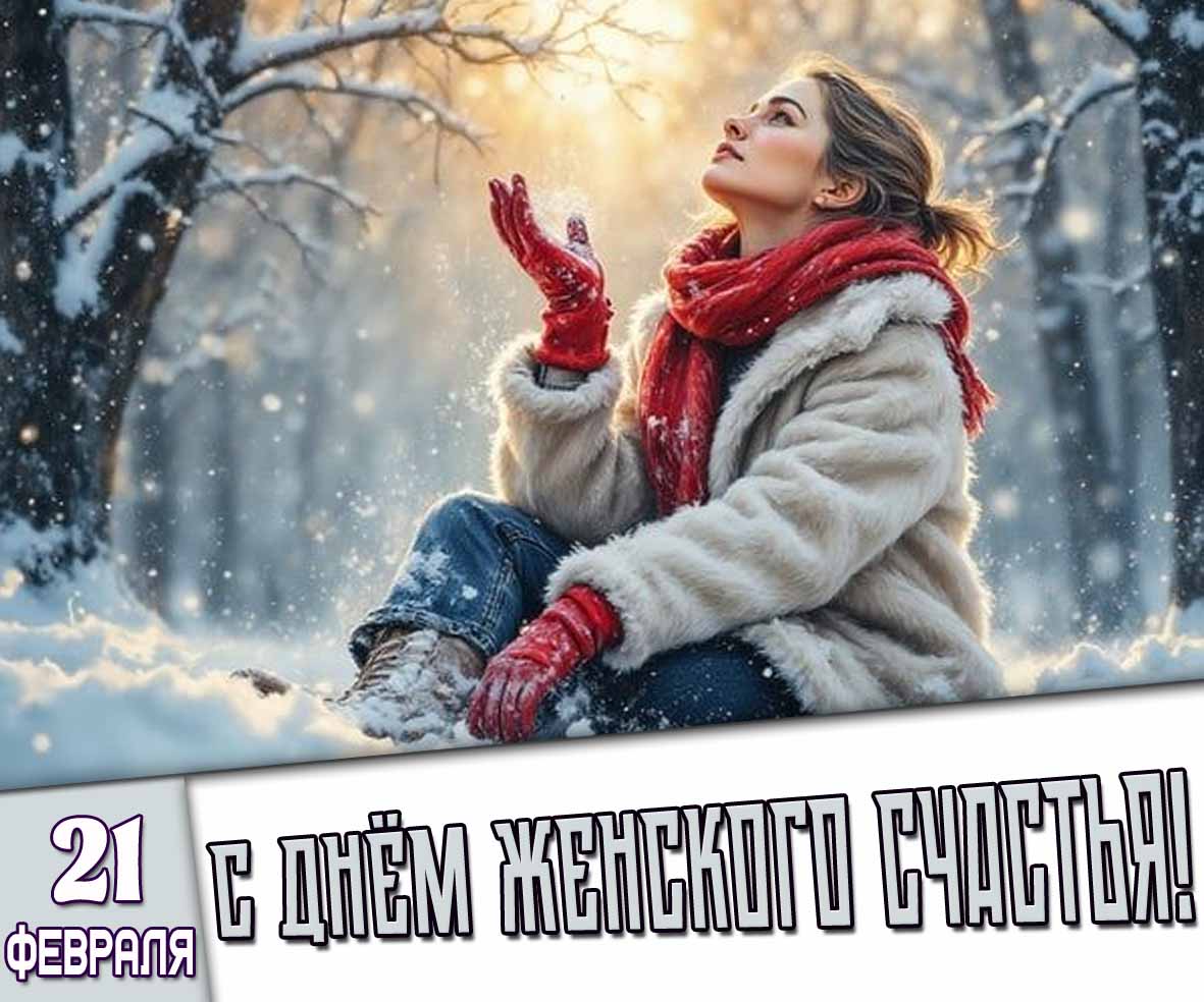 Картинка 21 февраля - с днём женского счастья!